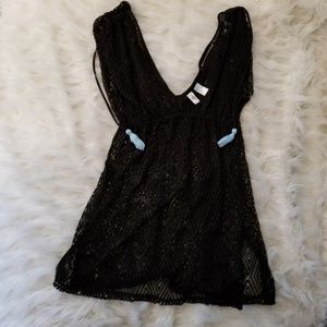 Crochet Black Bikini Cover Up